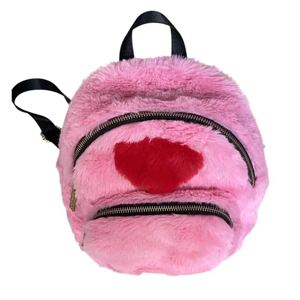 RARE Skinnydip Mini Alba Fluffy Heart Backpack ASO Enid Sinclair